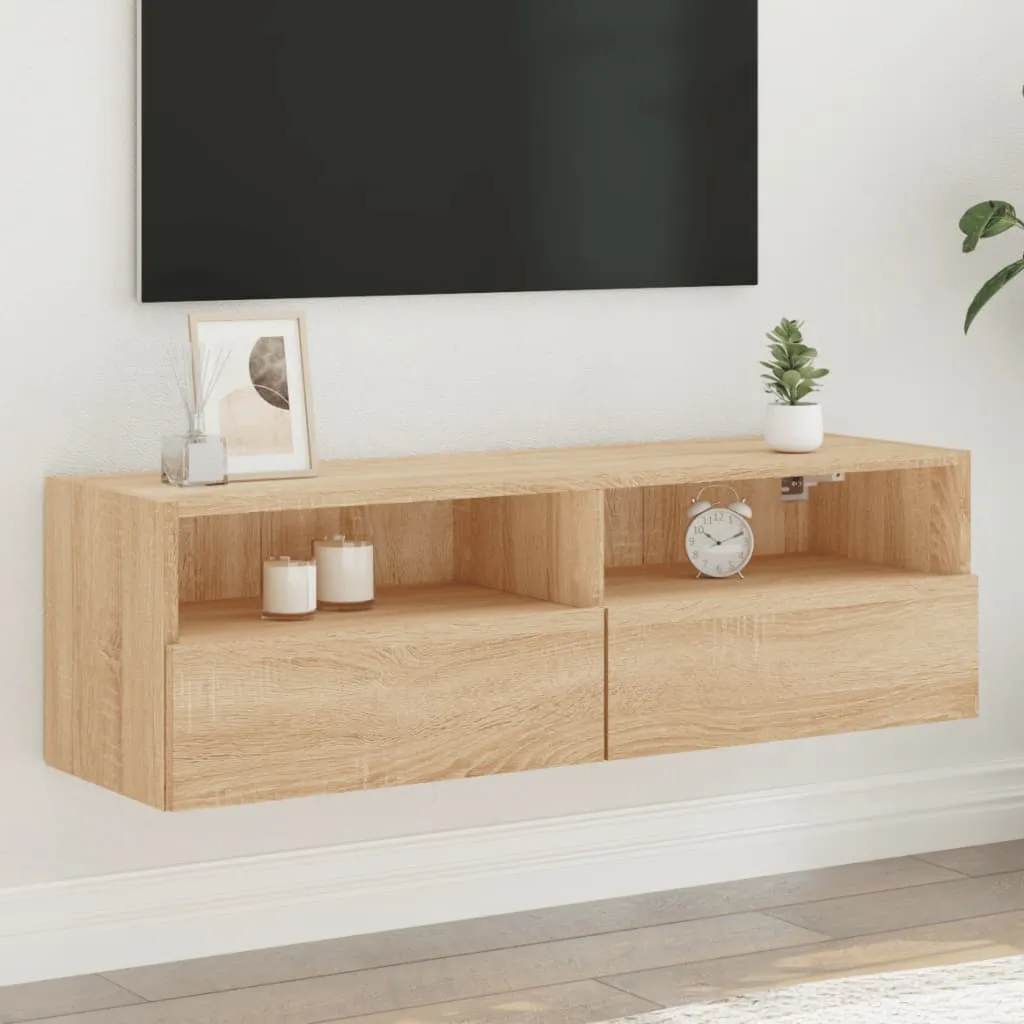 vidaXL Mobile TV Parete Rovere Sonoma 100x30x30cm in Legno Multistrato