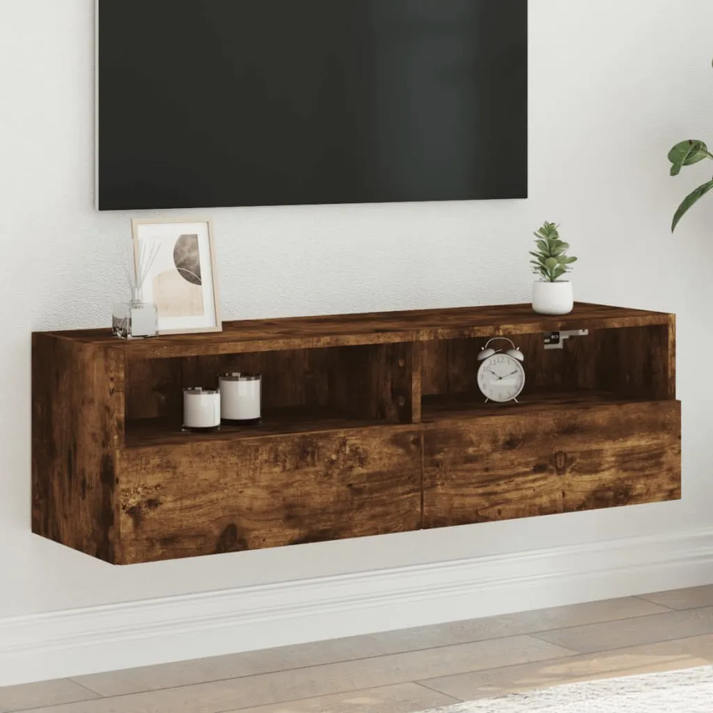 vidaXL Mobile TV a Parete Rovere Fumo 100x30x30 cm Legno Multistrato