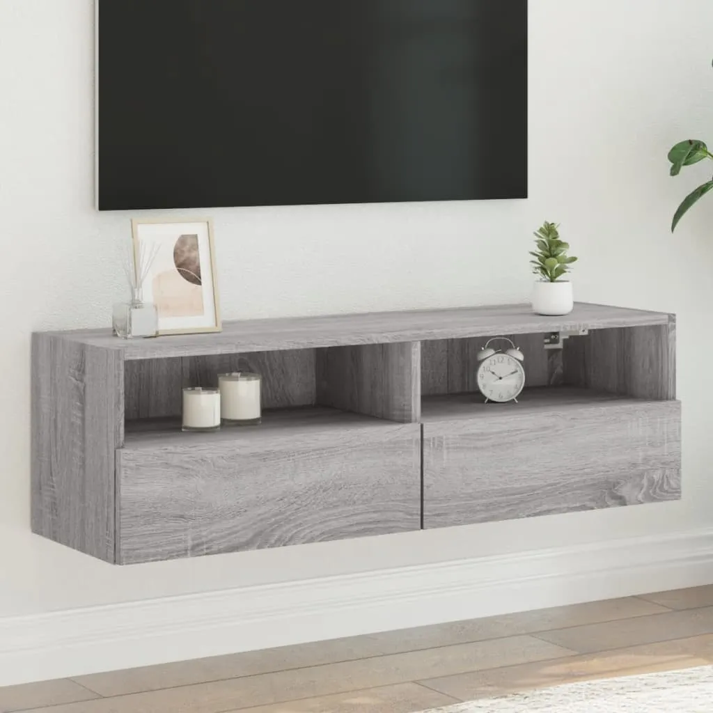 vidaXL Mobile TV a Parete Grigio Sonoma 100x30x30 cm Legno Multistrato