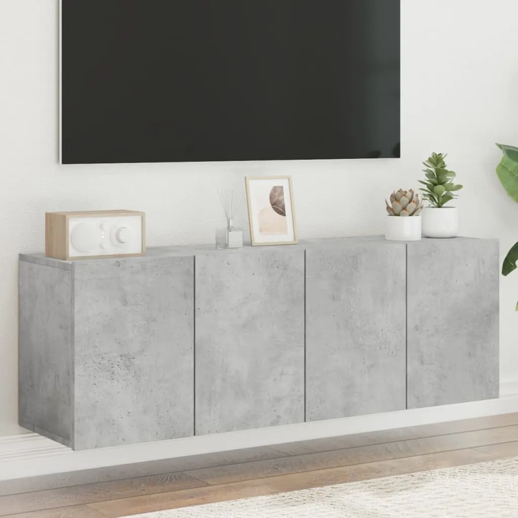 vidaXL Mobili TV a Parete 2pz Grigio Cemento 60x30x41 cm