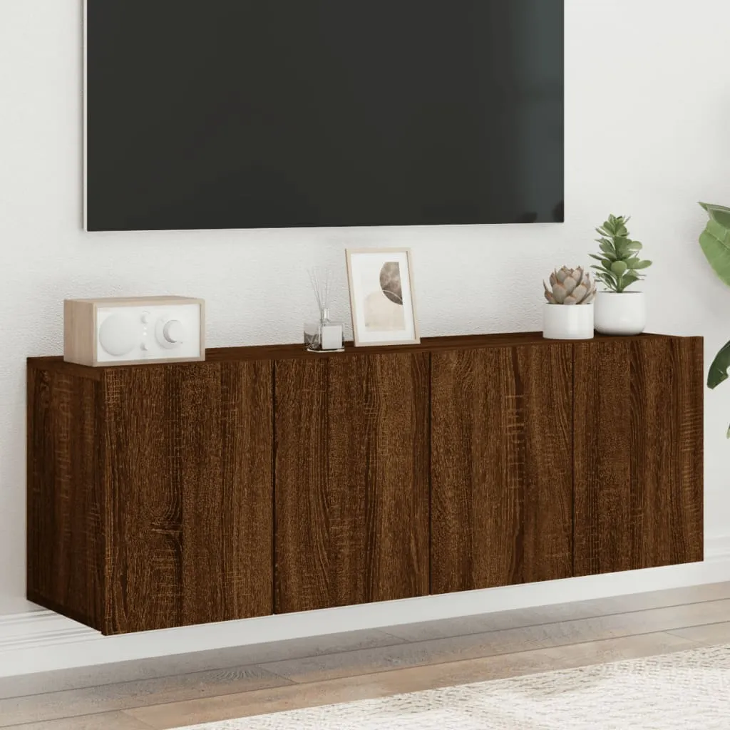 vidaXL Mobili TV a Parete 2pz Rovere Marrone 60x30x41 cm