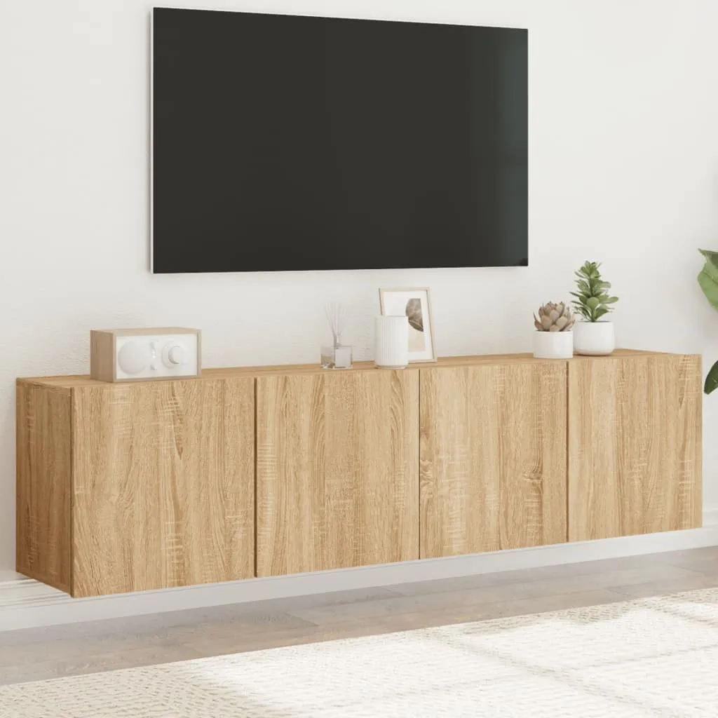 vidaXL Mobili TV a Parete 2pz Rovere Sonoma 80x30x41 cm