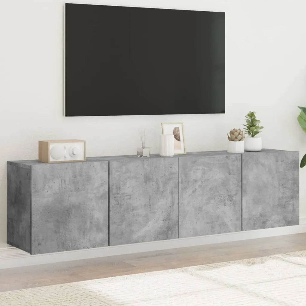 vidaXL Mobili TV a Parete 2pz Grigio Cemento 80x30x41 cm