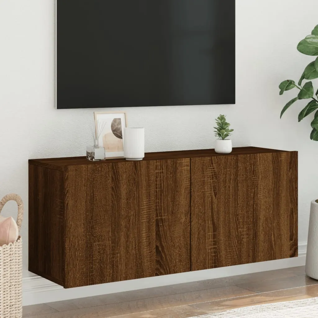 vidaXL Mobile TV a Parete Rovere Marrone 100x30x41 cm