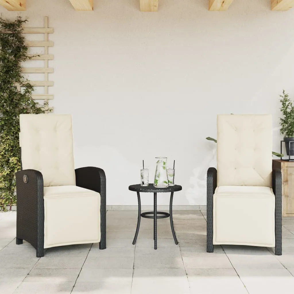 vidaXL Sedie da Giardino Reclinabili 2 pz con Poggiapiedi Polyrattan