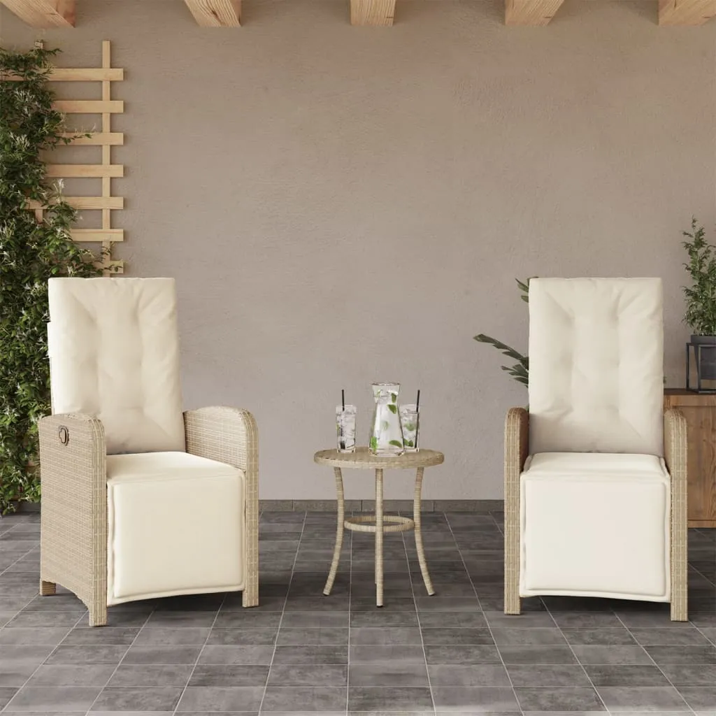 vidaXL Sedie da Giardino Reclinabili 2 pz con Poggiapiedi Polyrattan