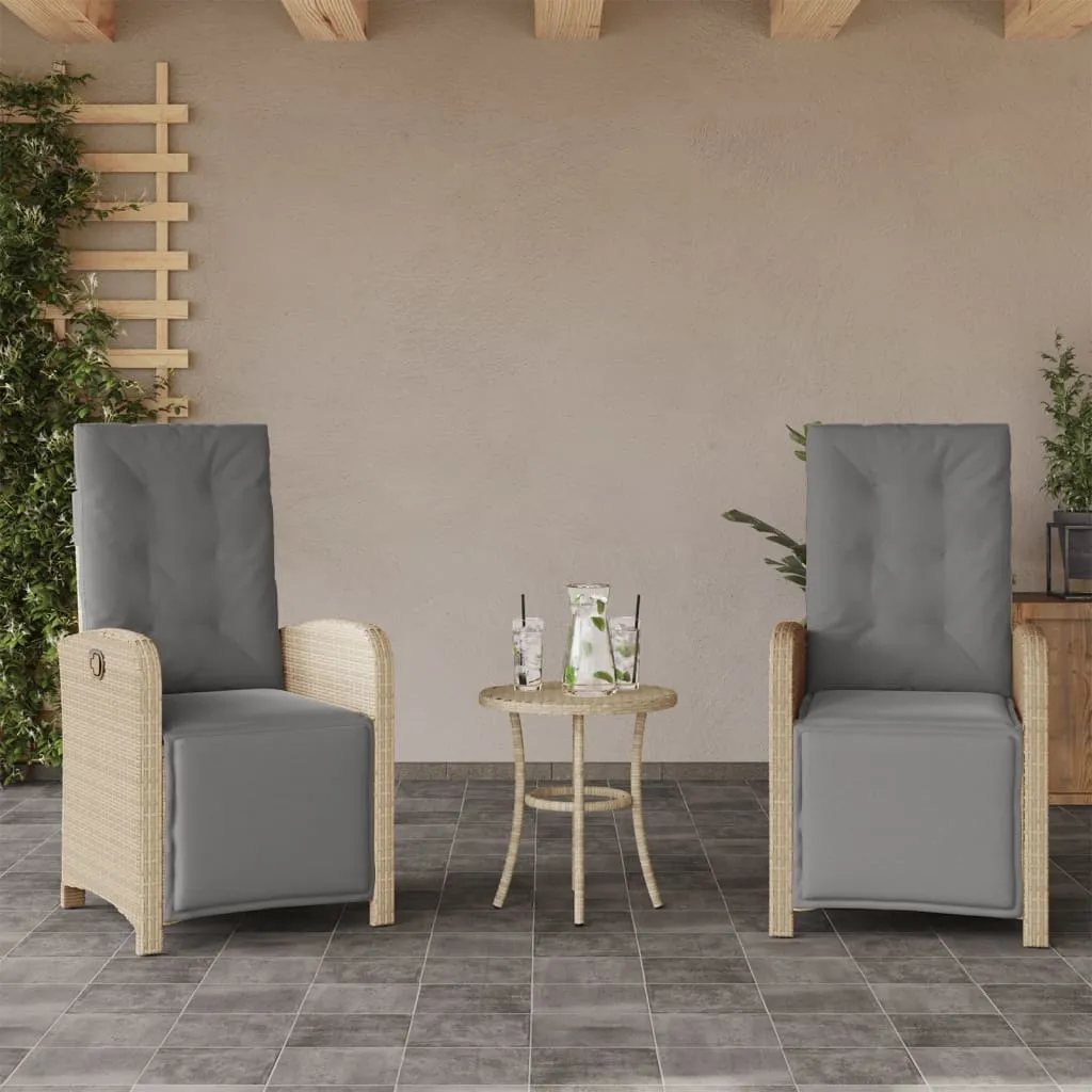 vidaXL Sedie da Giardino Reclinabili 2 pz con Poggiapiedi Polyrattan