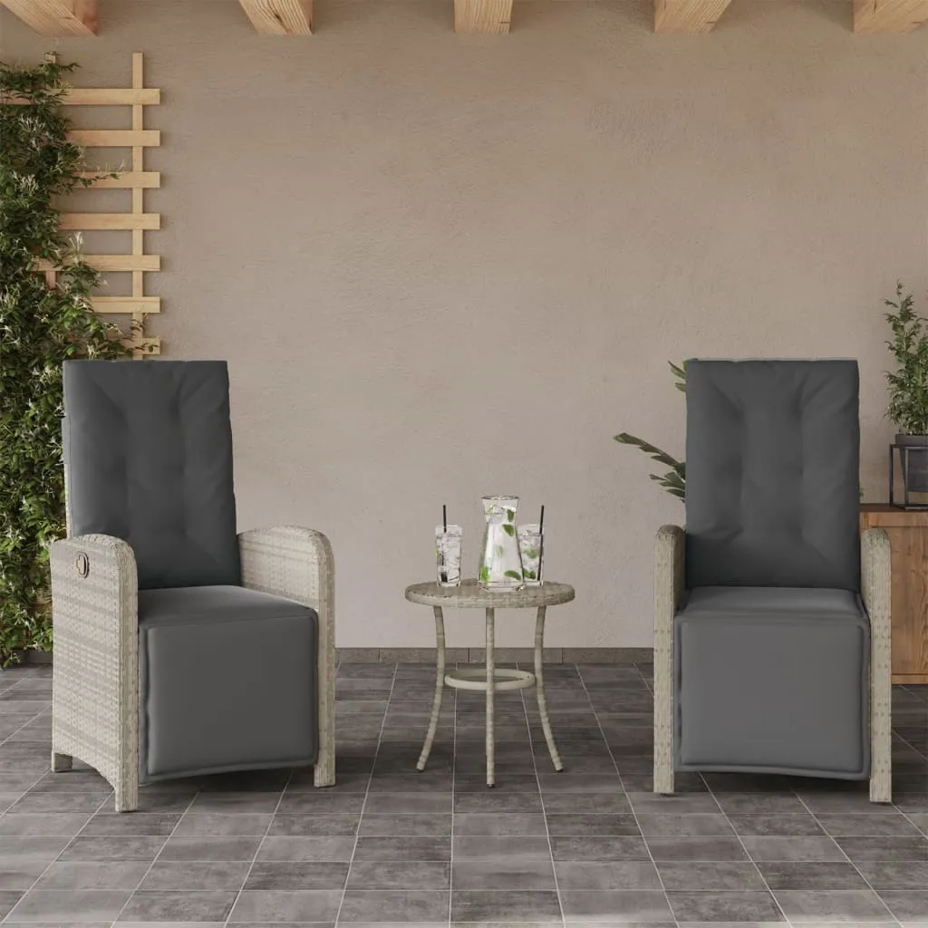 vidaXL Sedie da Giardino Reclinabili 2 pz con Poggiapiedi Polyrattan