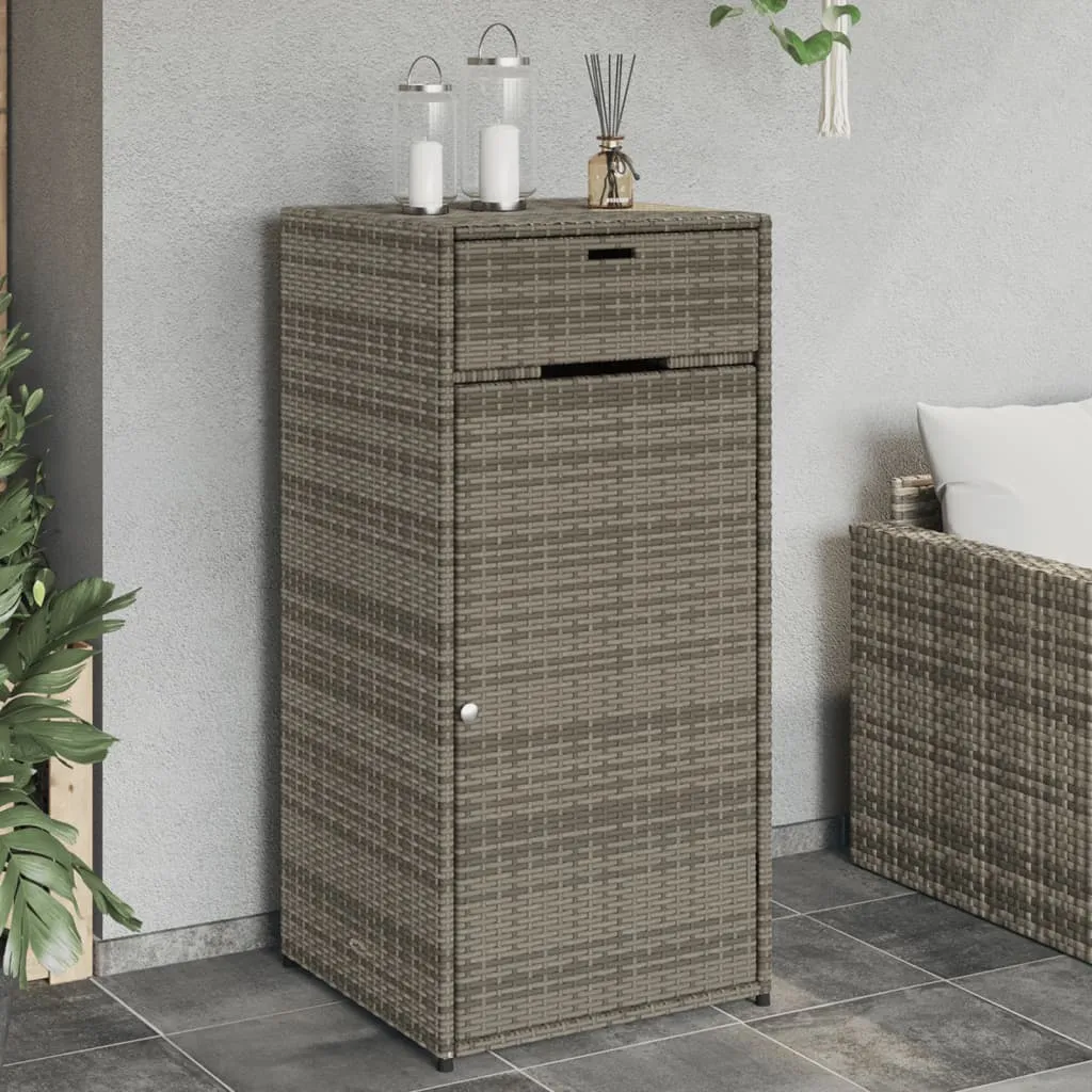 vidaXL Armadietto Portaoggetti Giardino Grigio 55x55x111cm Polyrattan