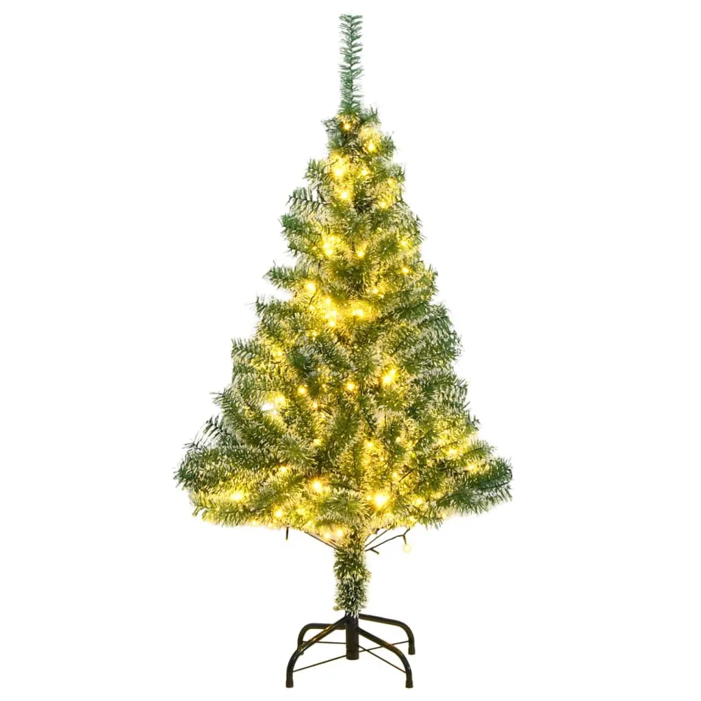 vidaXL Albero di Natale Artificiale con 150 LED e Neve Fioccata 120 cm