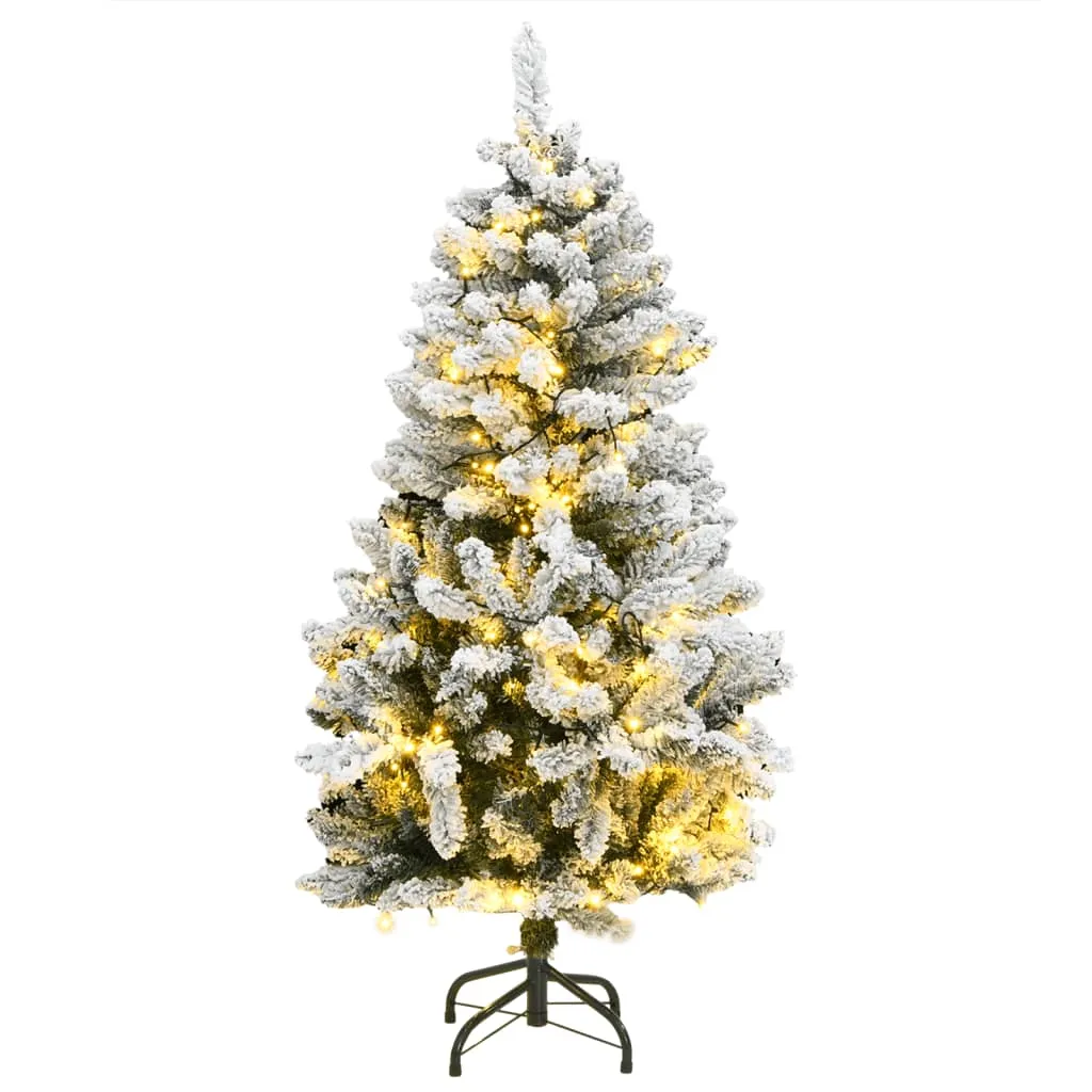 vidaXL Albero Natale Incernierato con 150 LED e Neve Fioccata 120 cm