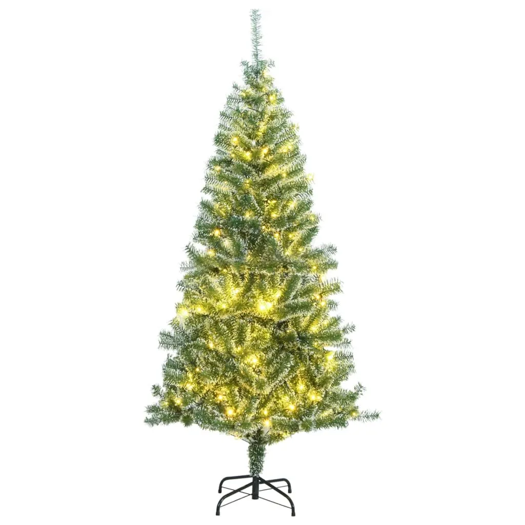 vidaXL Albero di Natale Artificiale con 300 LED e Neve Floccata 180 cm