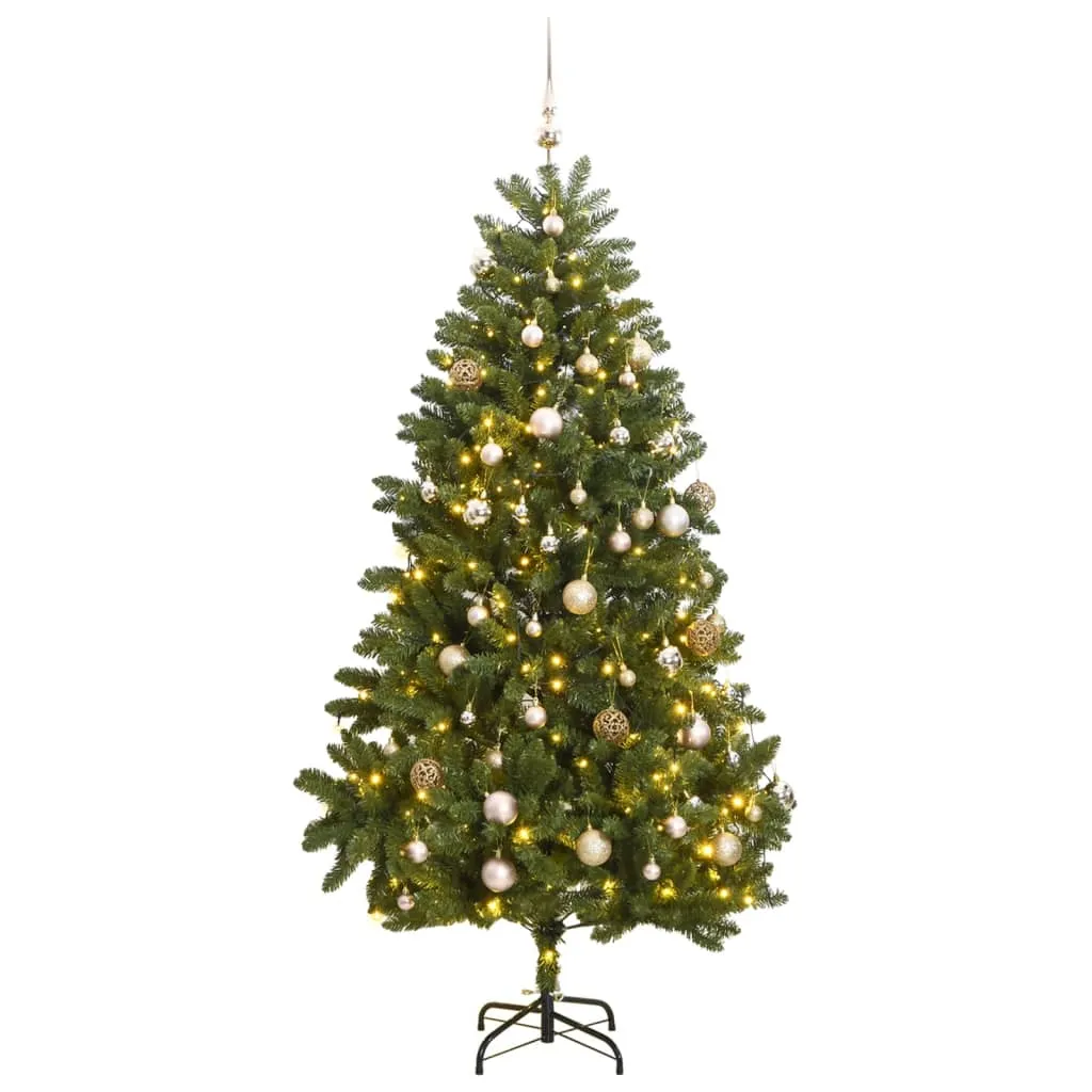 vidaXL Albero Natale Artificiale Incernierato 300 LED e Palline 270 cm