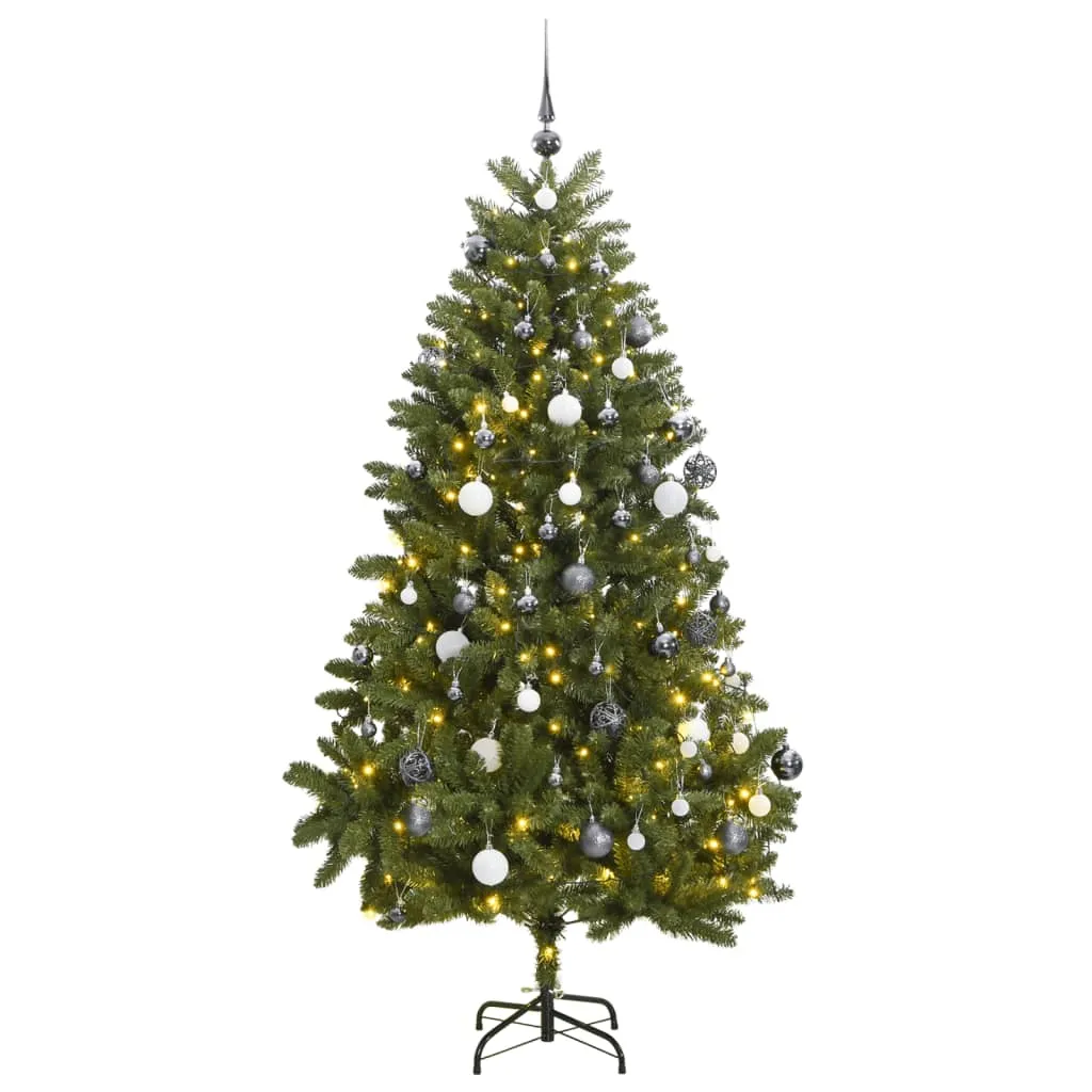 vidaXL Albero Natale Artificiale Incernierato 300 LED e Palline 270 cm