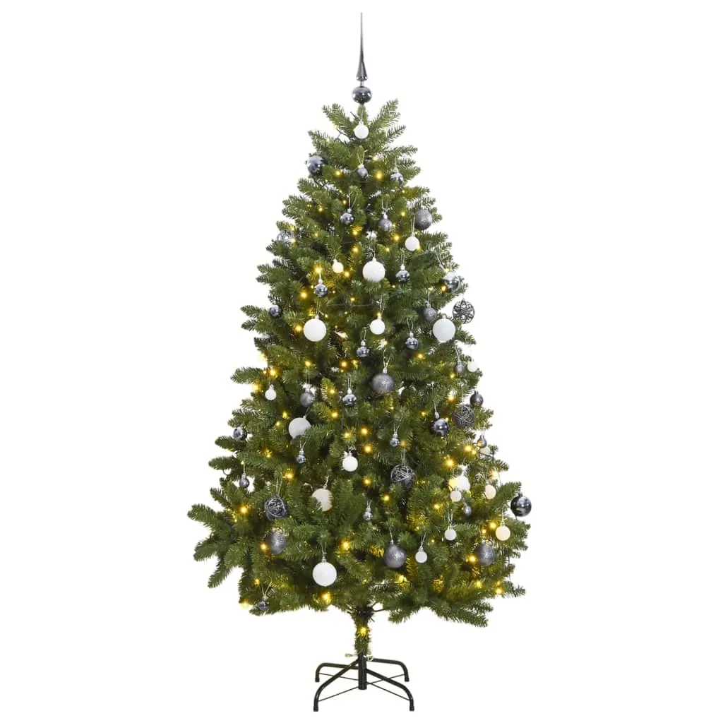 vidaXL Albero Natale Incernierato con 300 LED e Palline 300 cm