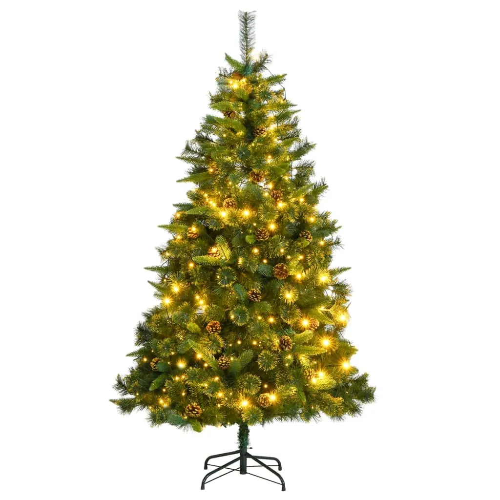 vidaXL Albero di Natale Artificiale Incernierato con 300 LED 180 cm