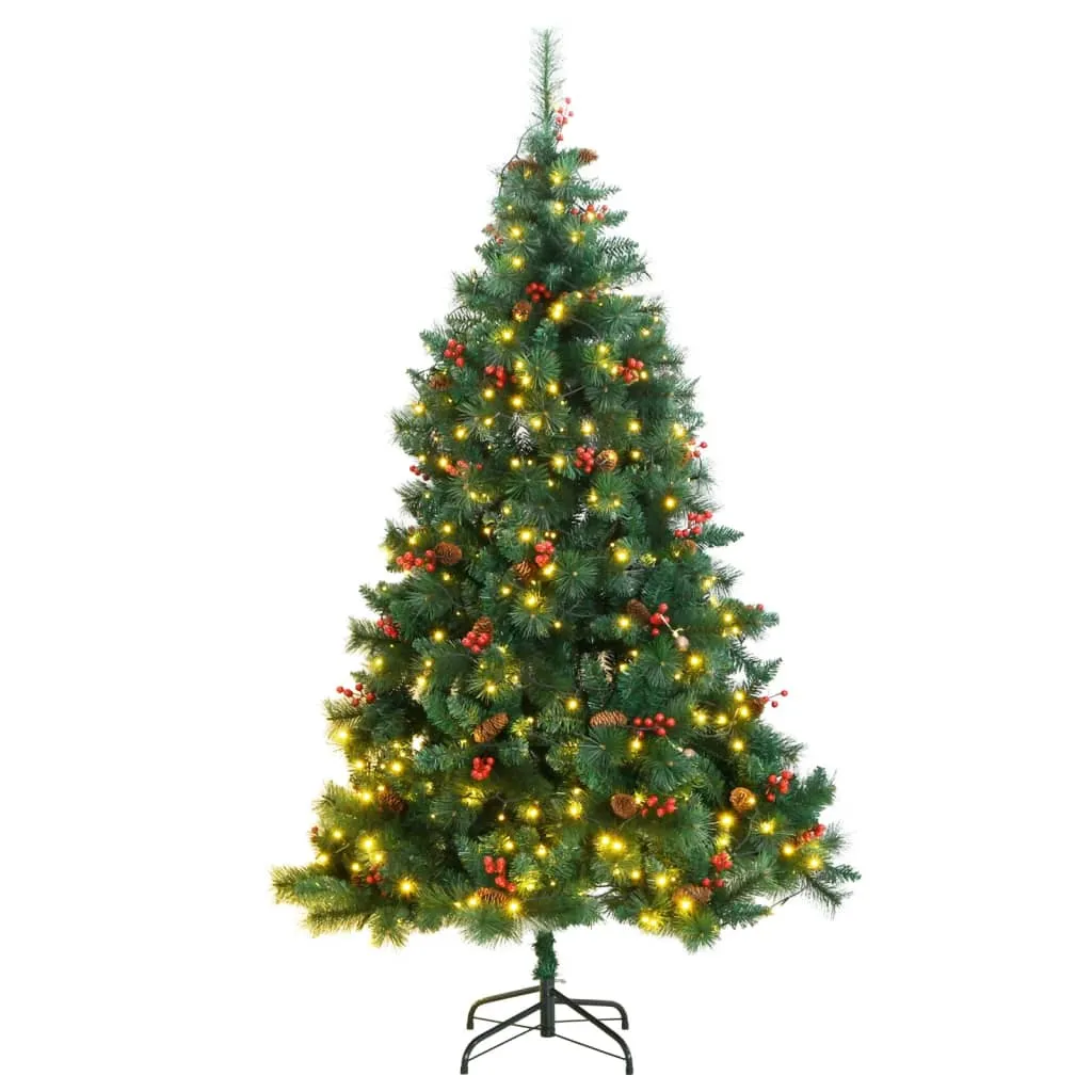 vidaXL Albero di Natale Artificiale Incernierato con 300 LED 180 cm