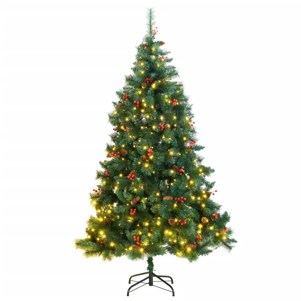 vidaXL Albero di Natale Artificiale Incernierato con 300 LED 210 cm