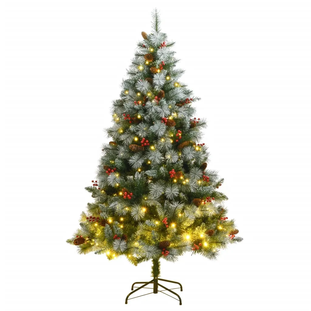 vidaXL Albero di Natale Artificiale Incernierato con 300 LED 180 cm