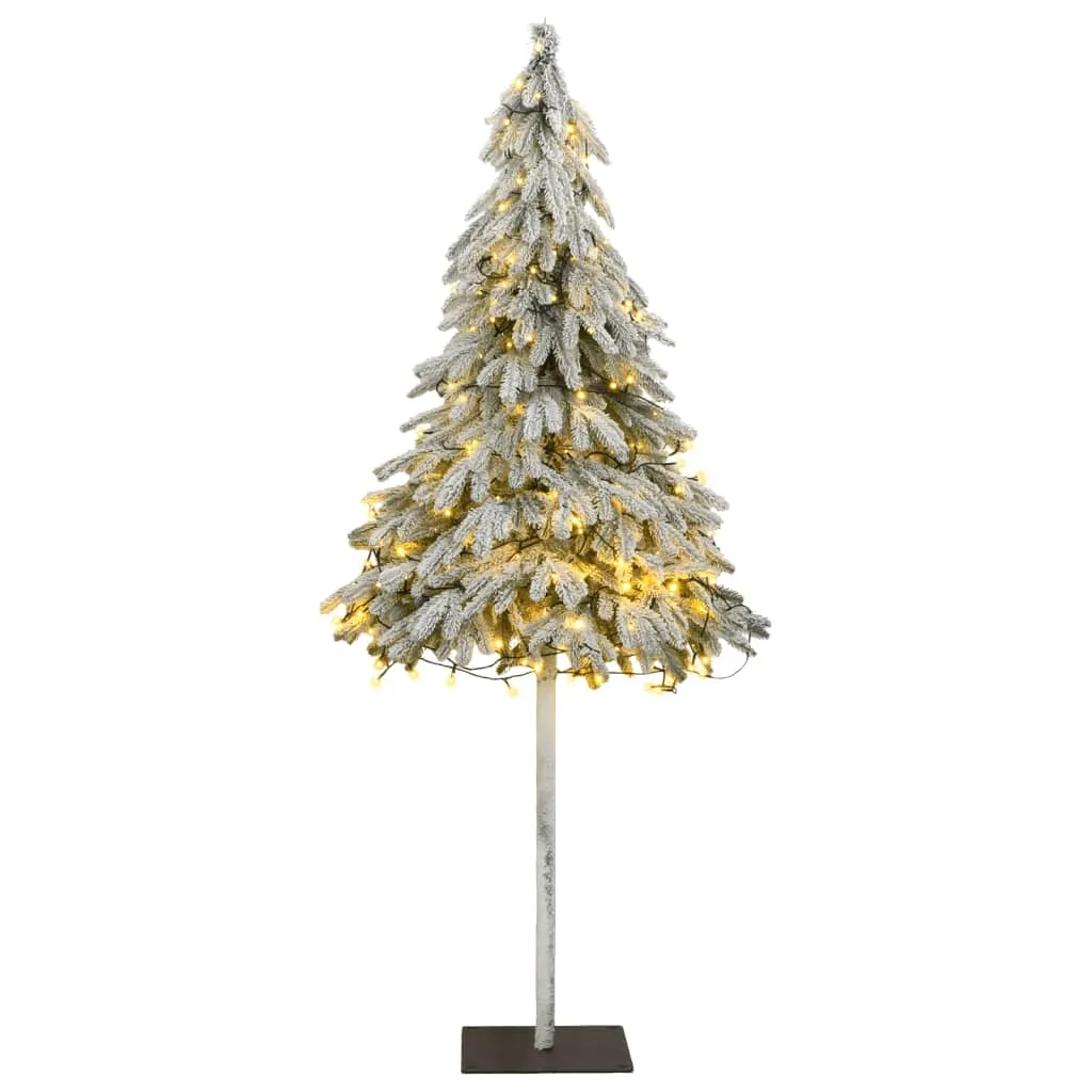 vidaXL Albero di Natale Artificiale con 150 LED e Neve Fioccata 120 cm