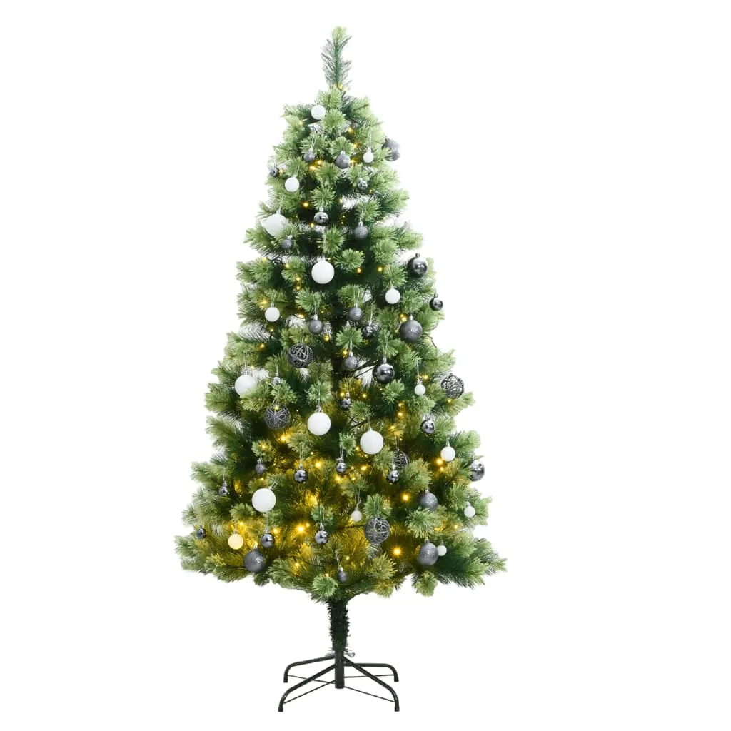 vidaXL Albero Natale Incernierato con 150 LED e Palline 150 cm