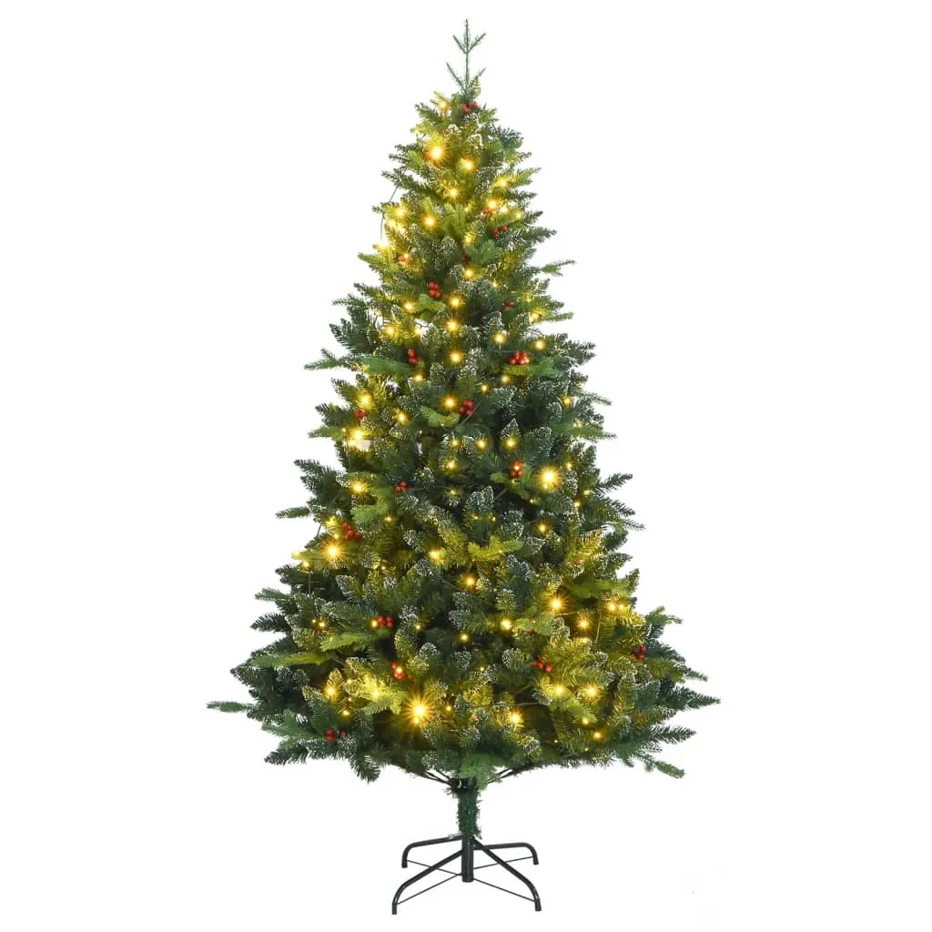 vidaXL Albero di Natale Artificiale Incernierato con 300 LED 180 cm