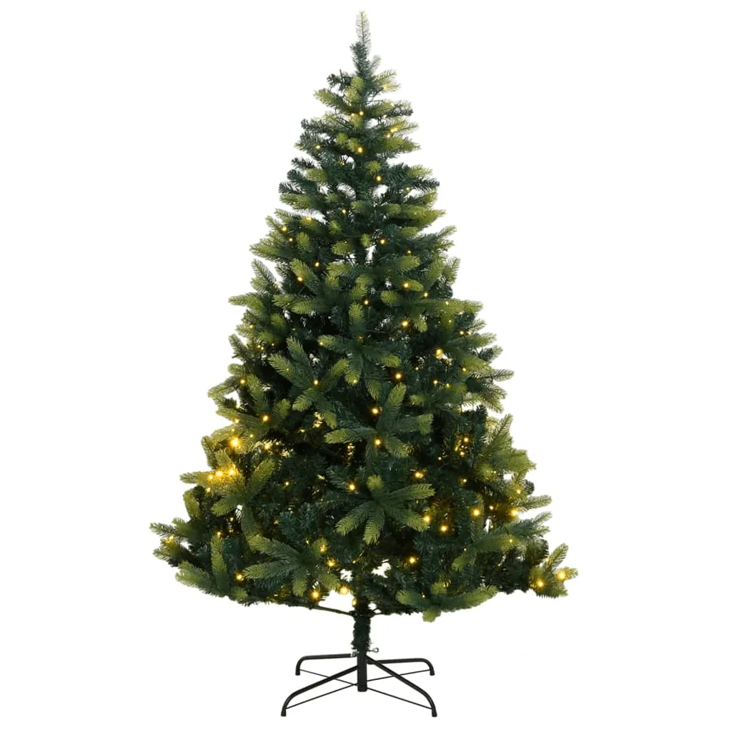 vidaXL Albero di Natale Artificiale Incernierato con 300 LED 180 cm