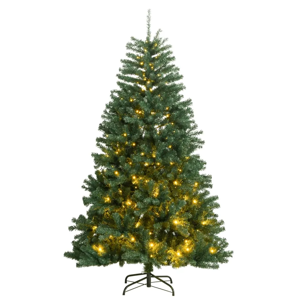 vidaXL Albero di Natale Artificiale Incernierato con 300 LED 180 cm