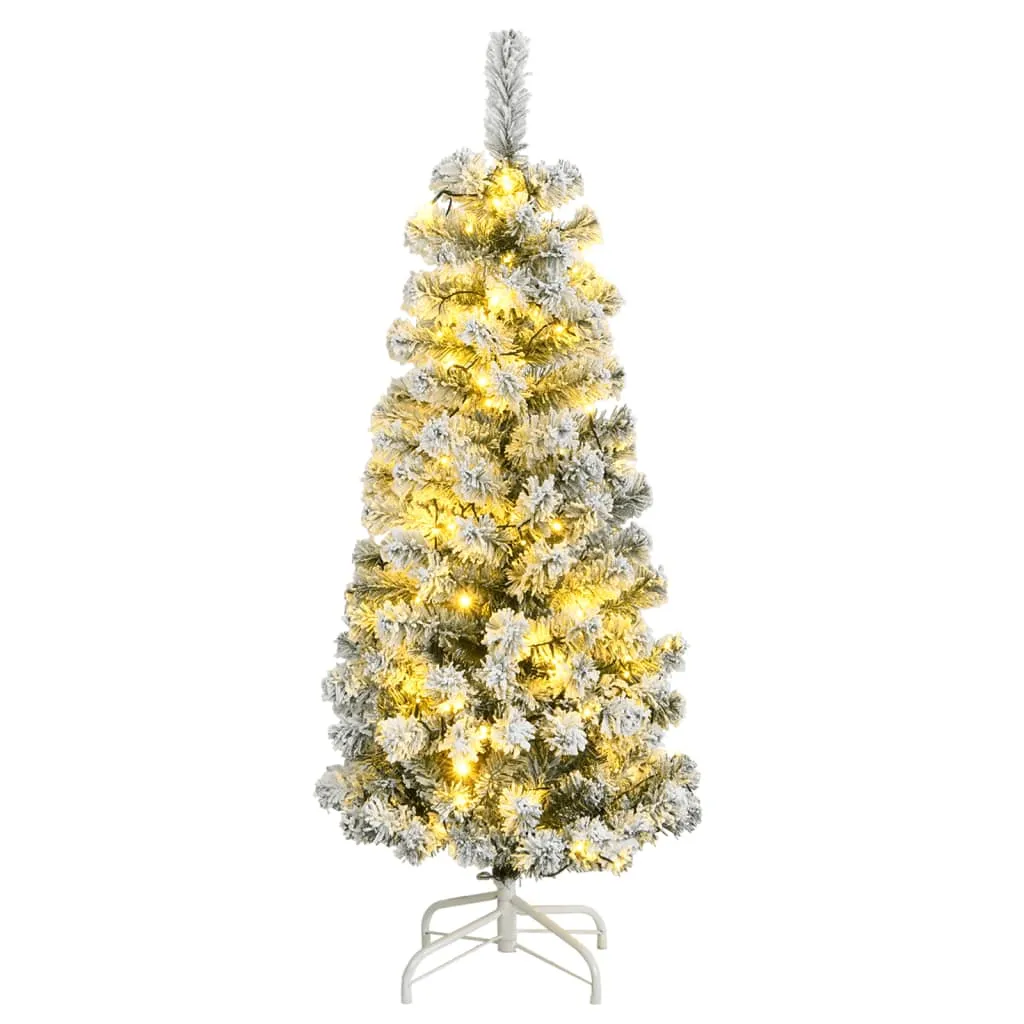 vidaXL Albero Natale Incernierato con 150 LED e Neve Fioccata 150 cm