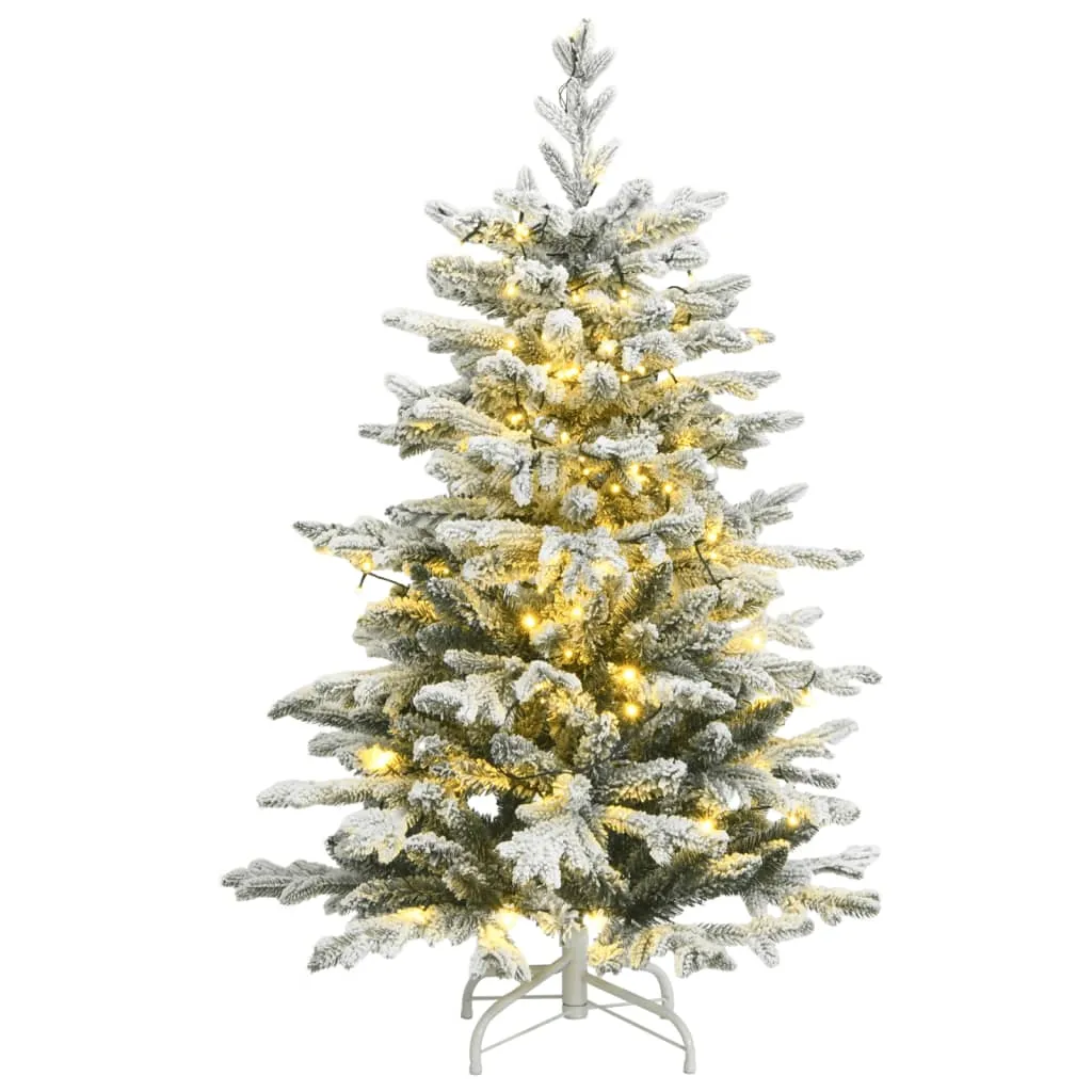 vidaXL Albero Natale Incernierato con 150 LED e Neve Fioccata 120 cm