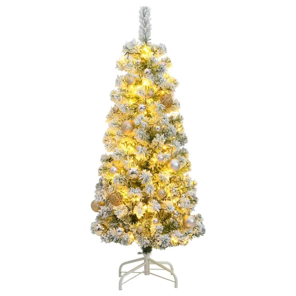 vidaXL Albero Natale Incernierato con 150 LED e Palline 150 cm