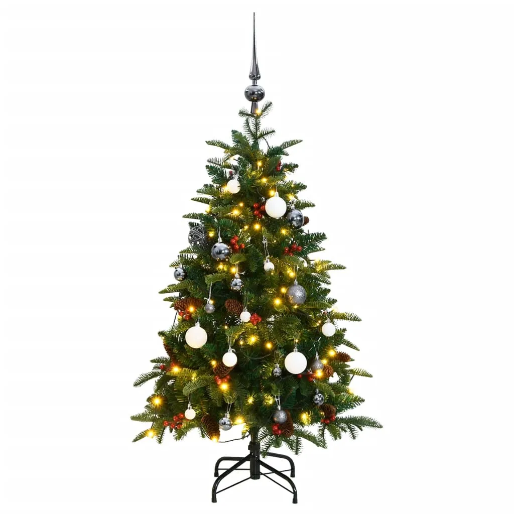 vidaXL Albero Natale Incernierato con 150 LED e Palline 120 cm