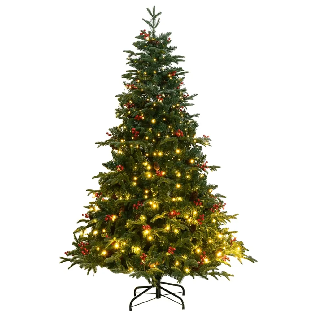 vidaXL Albero di Natale Artificiale Incernierato con 300 LED 180 cm