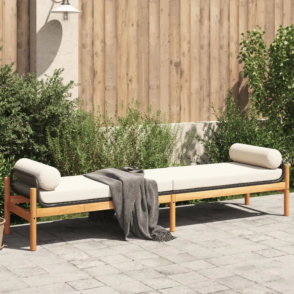 vidaXL Panca da Giardino con Cuscino in Polyrattan e Acacia