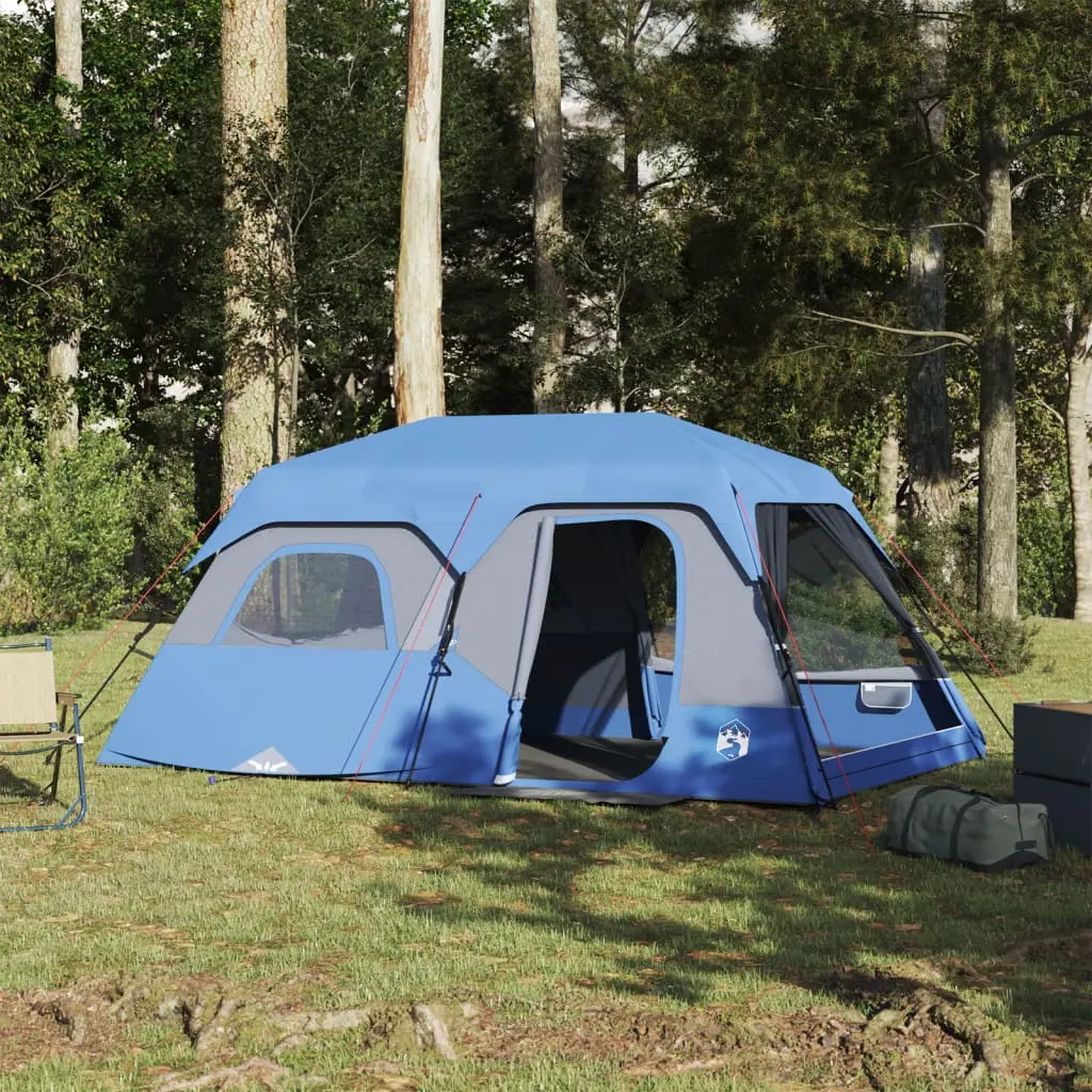 Tenda da Campeggio per 9 Persone Blu Impermeabile