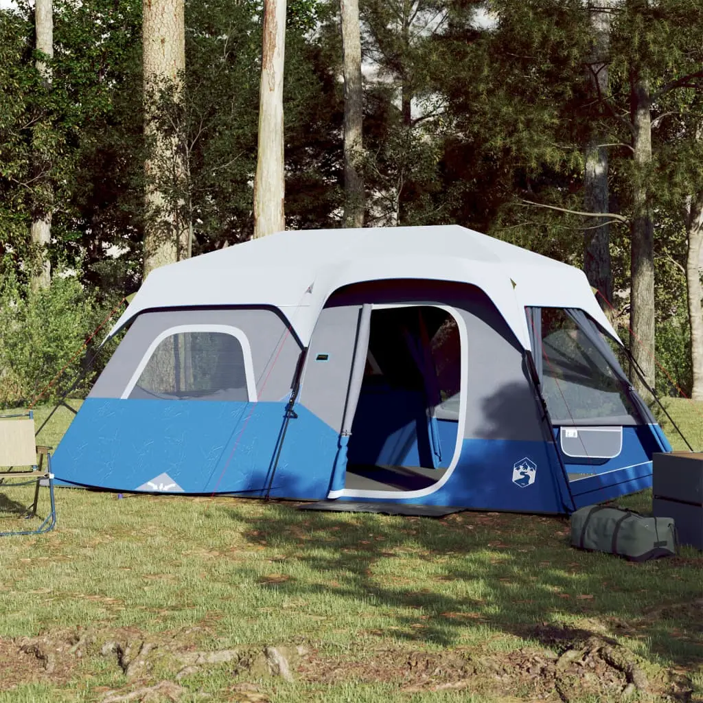 Tenda da Campeggio con LED 9 Persone Azzurro