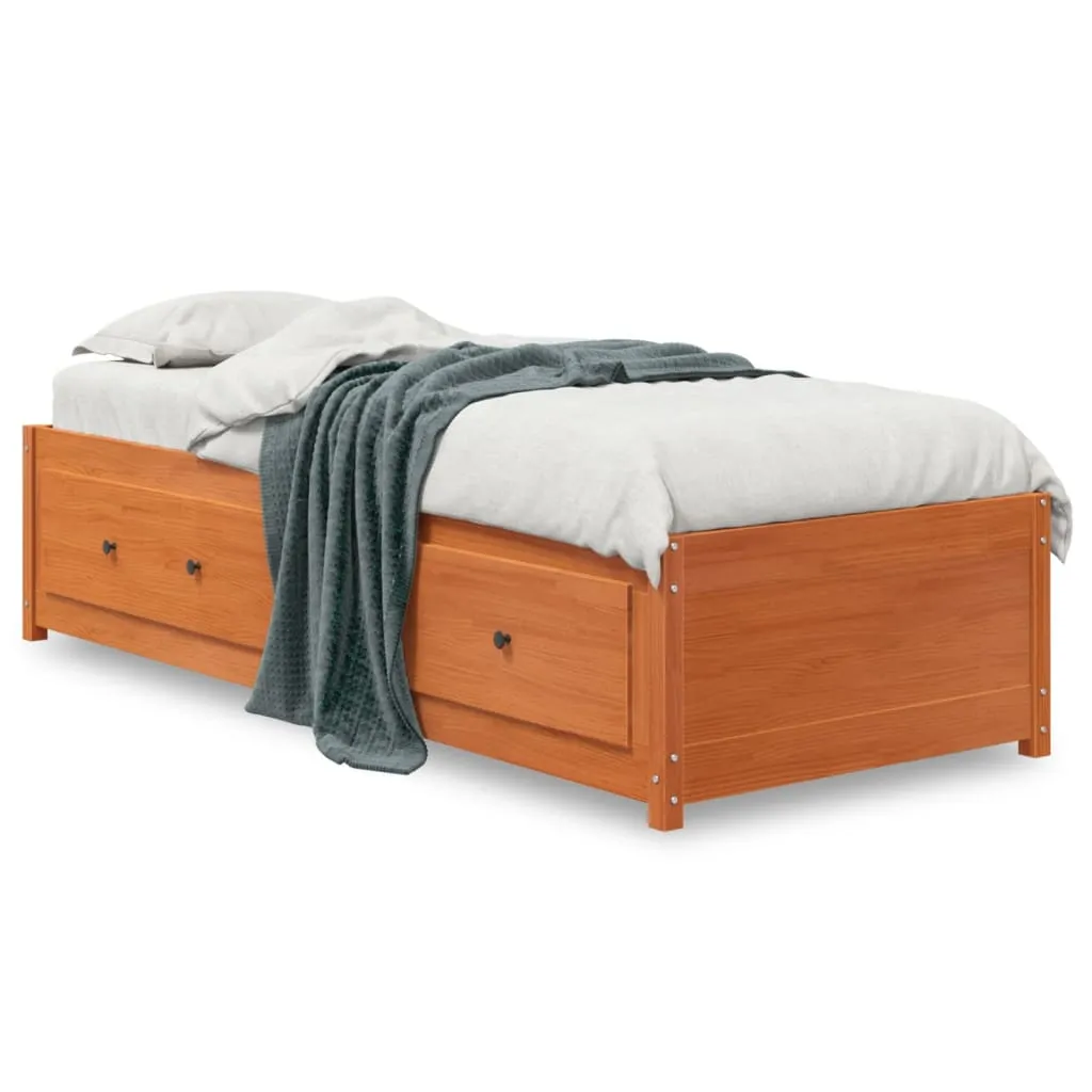 vidaXL Dormeuse Marrone Cera 90x190 cm in Legno Massello di Pino