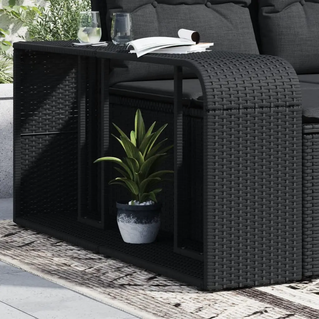 Scaffali Portaoggetti 2 pz in Polyrattan Nero