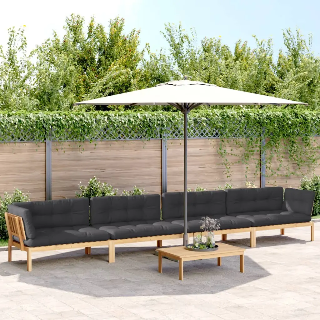 Set Divano Pallet Giardino 5pz con Cuscini Massello Acacia