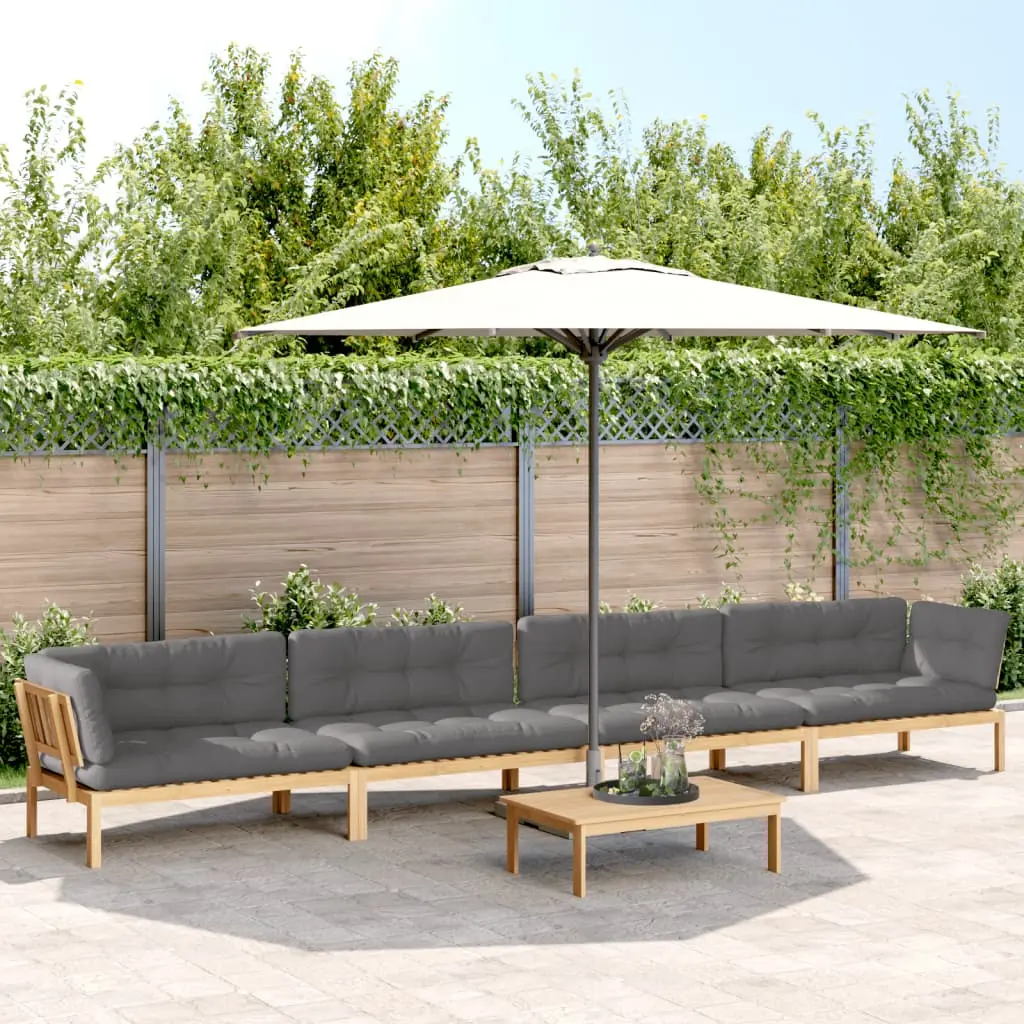 Set Divano Pallet Giardino 5pz con Cuscini Massello Acacia