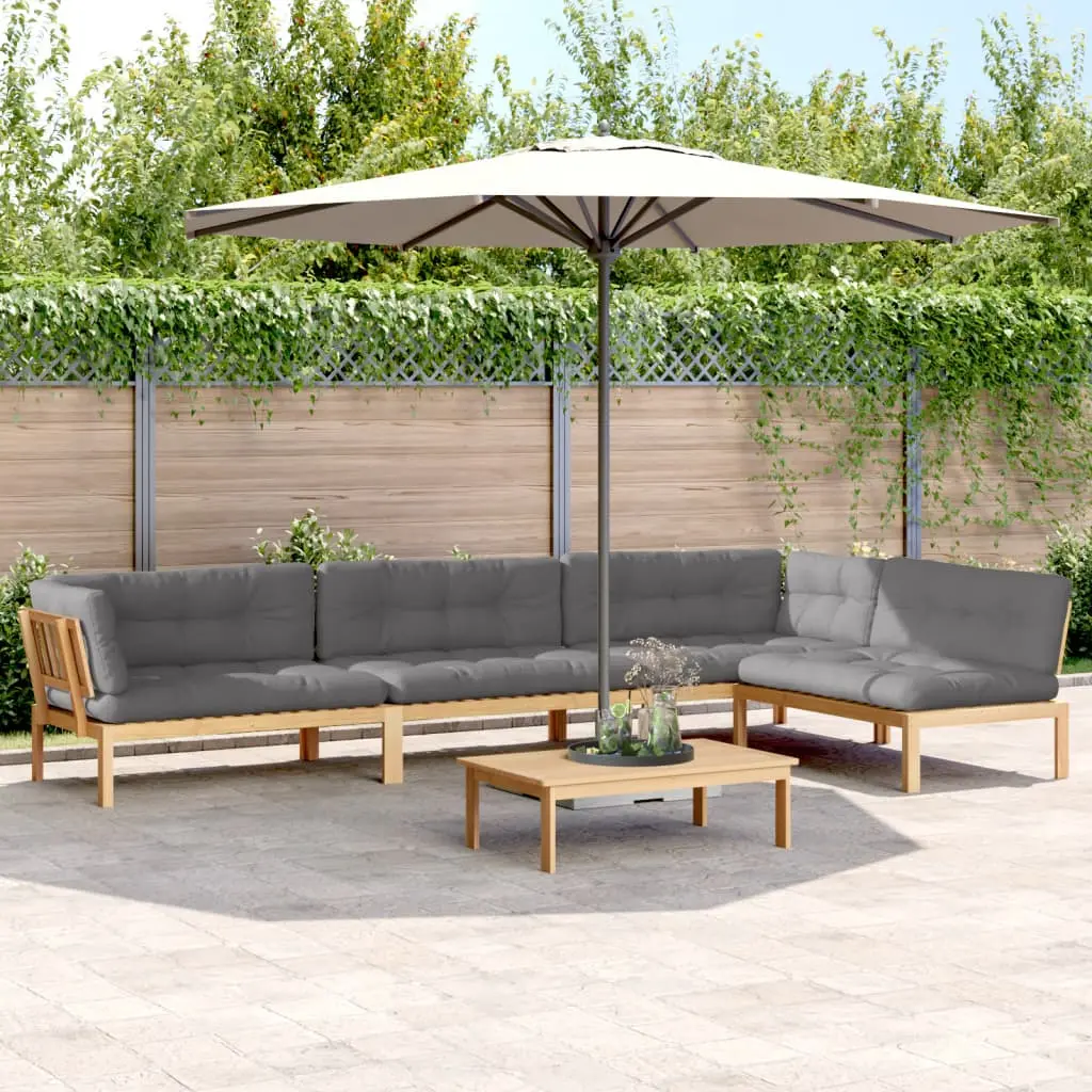 Set Divano Pallet Giardino 5pz con Cuscini Massello Acacia