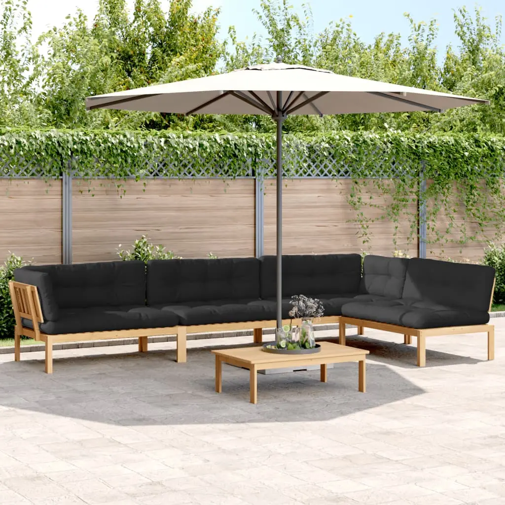 Set Divano Pallet Giardino 5pz con Cuscini Massello Acacia