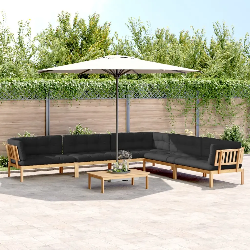 Set Divano Pallet da Giardino 6 pz con Cuscini Massello Acacia