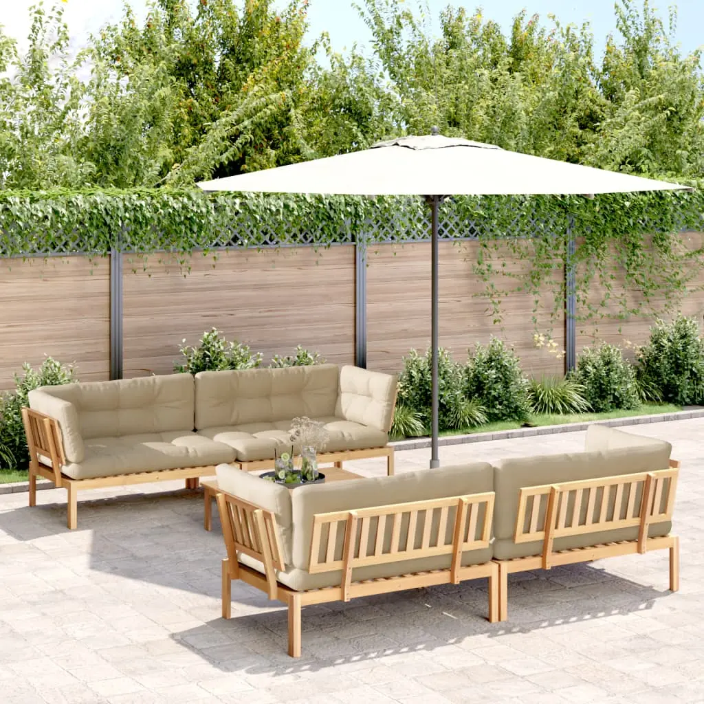 Set Divano Pallet Giardino 5pz con Cuscini Massello Acacia