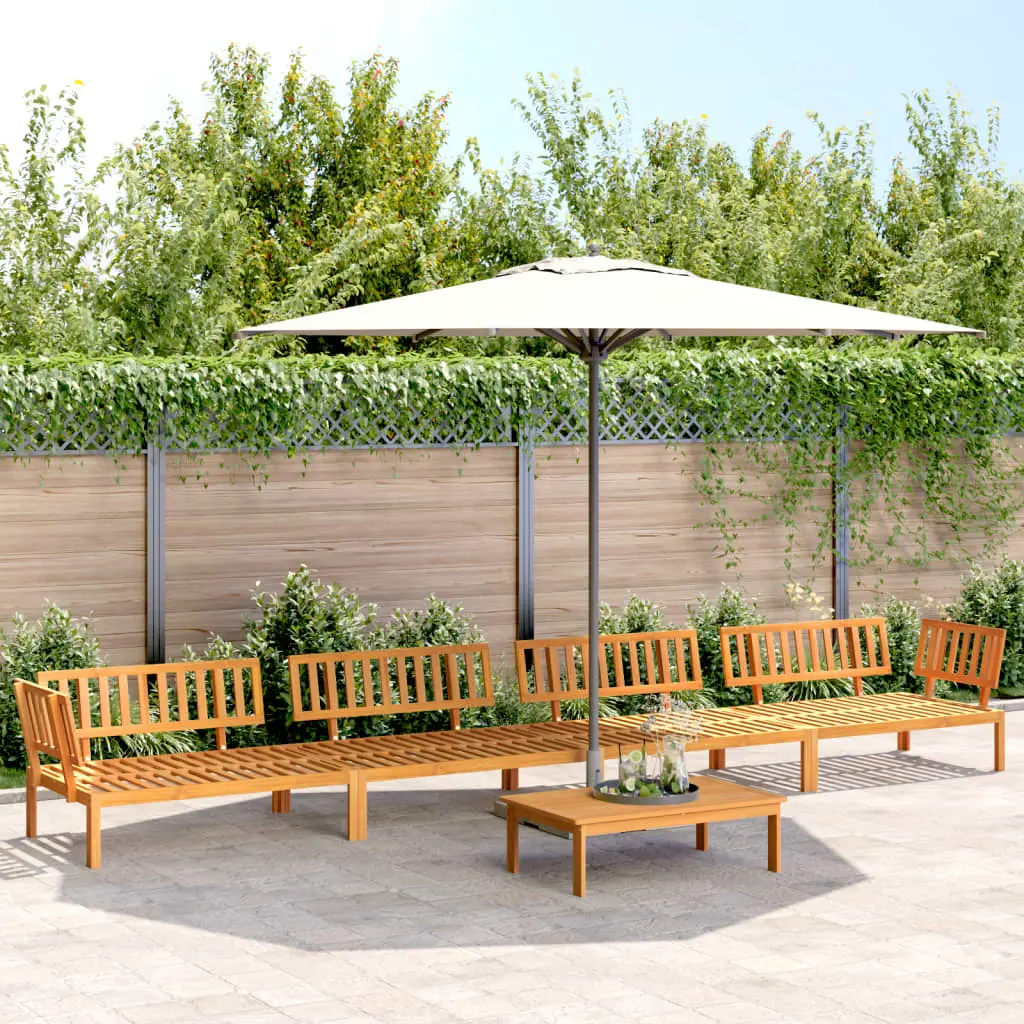 Set Divano Pallet da Giardino 5 pz in Legno Massello di Acacia