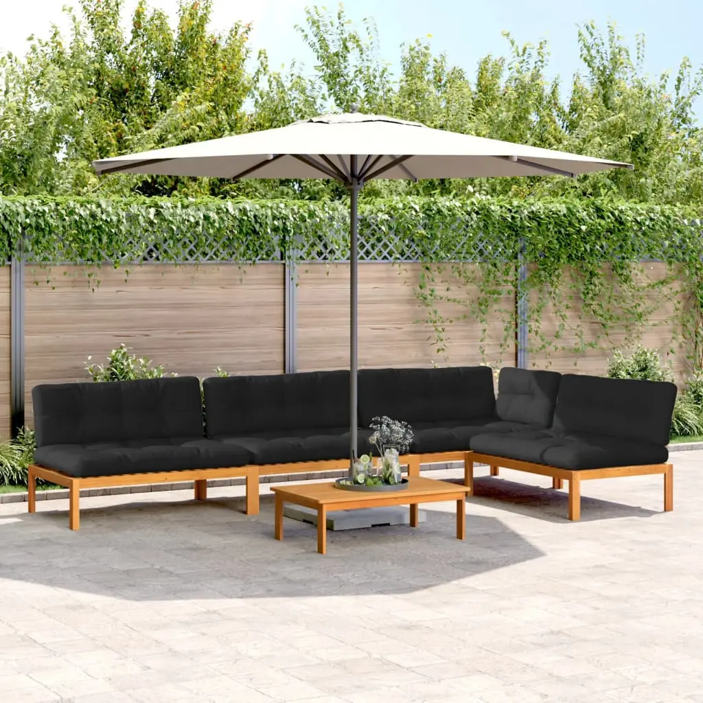 Set Divano Pallet Giardino 5pz con Cuscini Massello Acacia