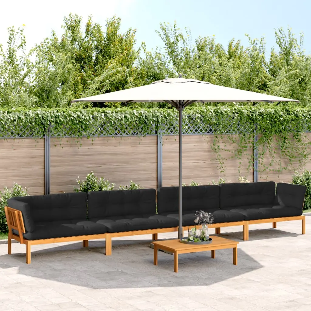 Set Divano Pallet Giardino 5pz con Cuscini Massello Acacia