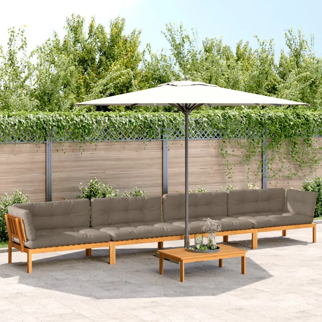 Set Divano Pallet Giardino 5pz con Cuscini Massello Acacia