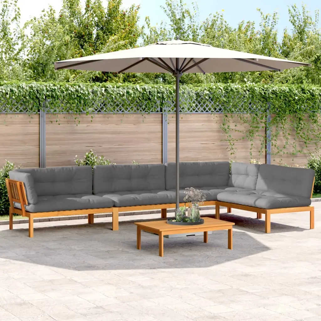 Set Divano Pallet Giardino 5pz con Cuscini Massello Acacia