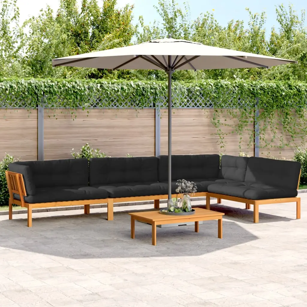 Set Divano Pallet Giardino 5pz con Cuscini Massello Acacia